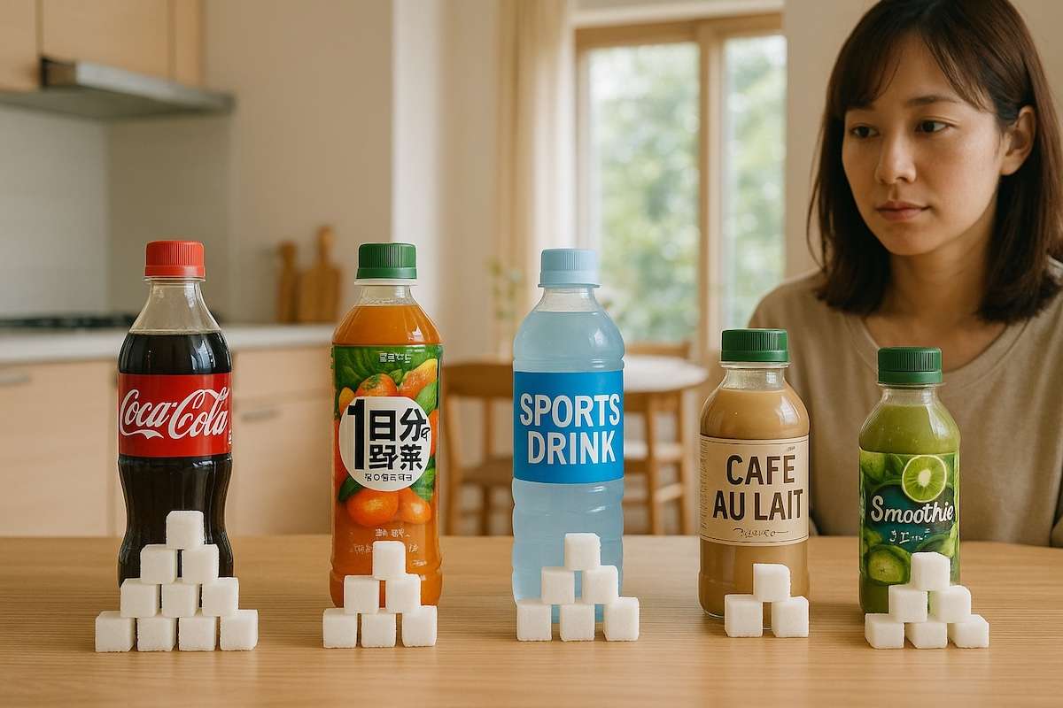 高糖質飲料に含む糖質を角砂糖で比較