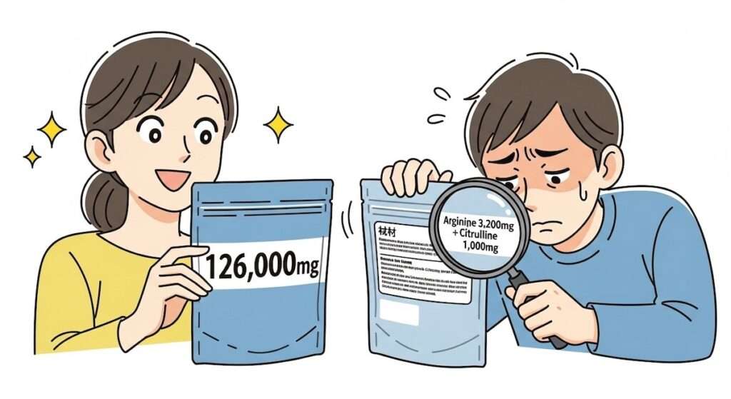 よく見ないと成分の含有量に騙される