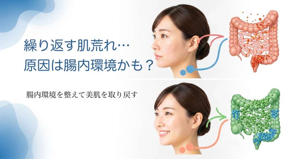 腸内環境の悪化は肌の敵