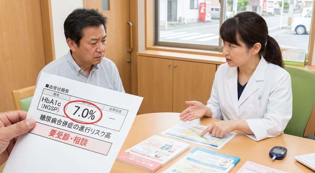 健康診断でHbA1cが7.0の結果