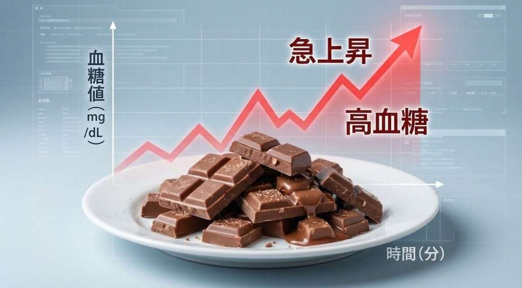 チョコレートを食すると血糖値が急上昇