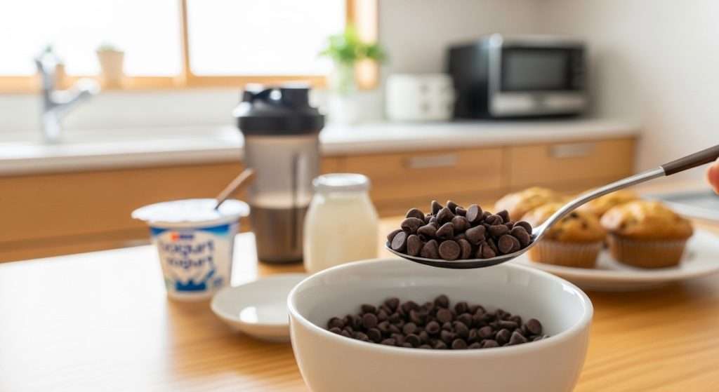 チョコチップを掬う