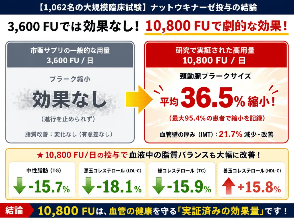 「1026名の大規模臨床試験」ナットウキナーゼ投与の結論